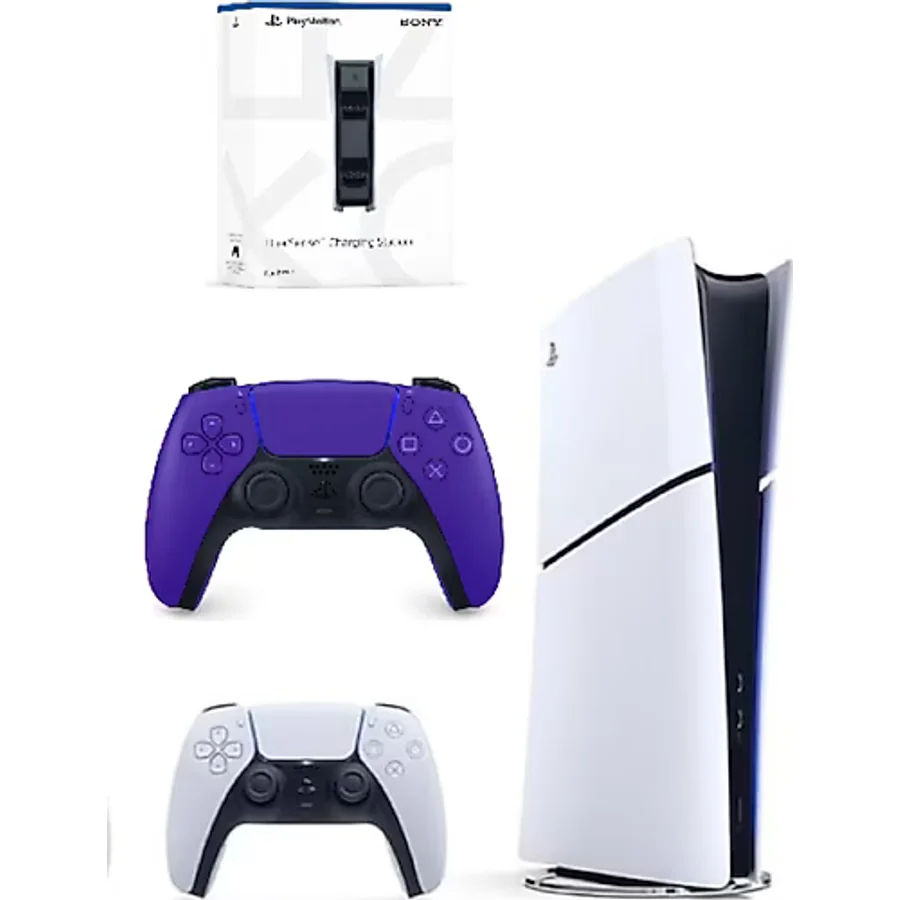 Sony Playstation 5 Slim Dijital 1TB + 2.kol Dualsense Mor +Şarj İstasyonu (İthalatçı Garantili)