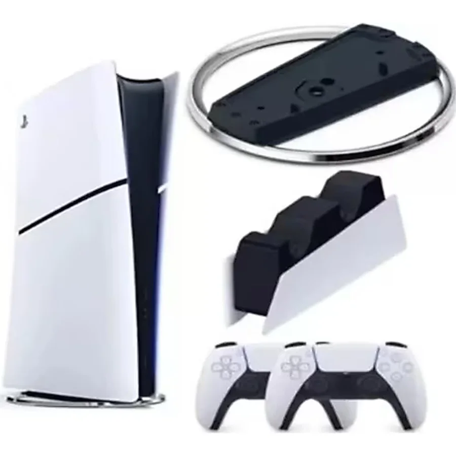 Sony Playstation 5 Slim Dijital + 2. Ps5 Kol + Dikey Stand + Şarj istasyonu Beyaz