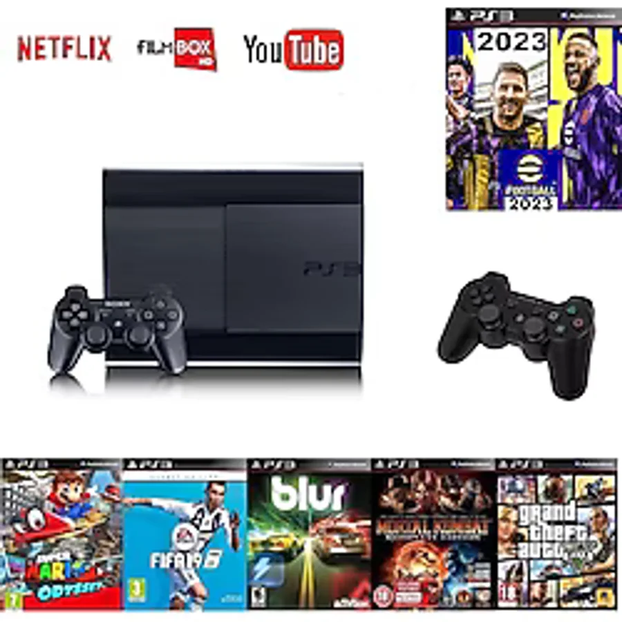 Sony Ps3 250GB + 2 Adet Sıfır Gamepad + 50 Oyun Pes 2023, Çocuk Oyunları