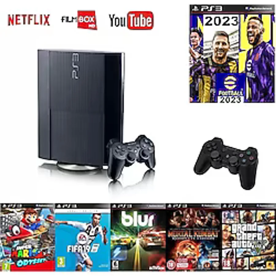 Sony Ps3 320GB + 2 Adet Sıfır Gamepad + 70 Oyun Pes 2023 Gta 5 Blur Vb Güncel Oyunlar
