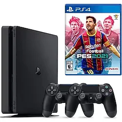 Sony PS4 Slim 500GB Konsol + 2. PS4 Kol + PS4 Pes 2021