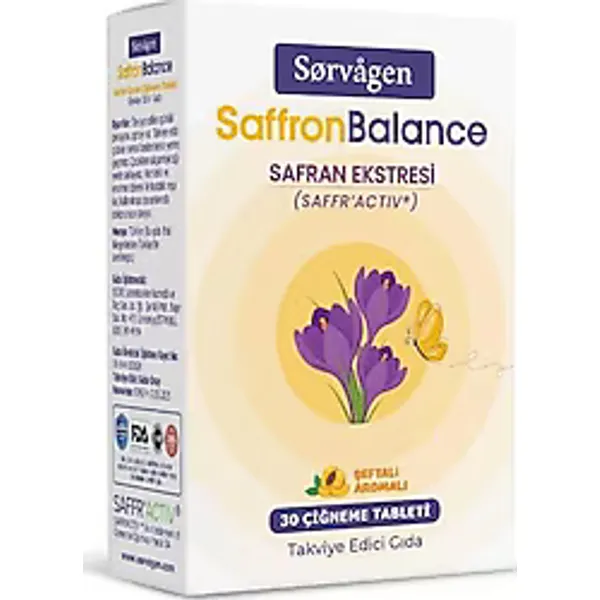 Sorvagen SaffronBalance Safran 30 Çiğneme Tableti