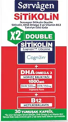 Sorvagen Smart Double Sitikolin 250 mg DHA Omega 3 ve B12 30 Kapsül