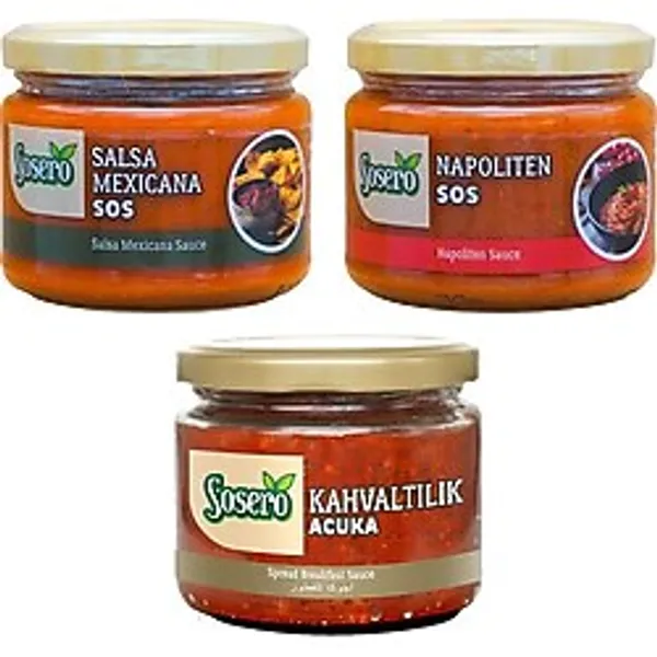 Sosero Acuka-Mexicano Salsa ve Napoliten Sos 3 Lü Set - 300 gr