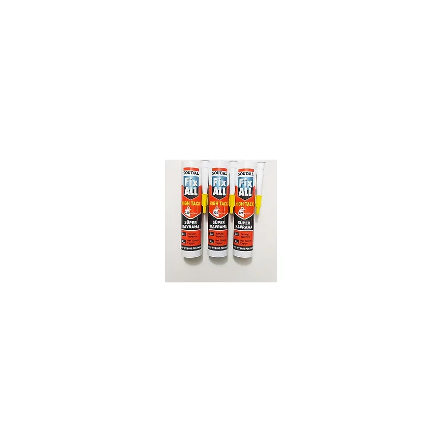 Soudal 3 Adet Hight Tack Korniş Yapıştırıcı / Montaj Silikonu Beyaz 290 Ml.