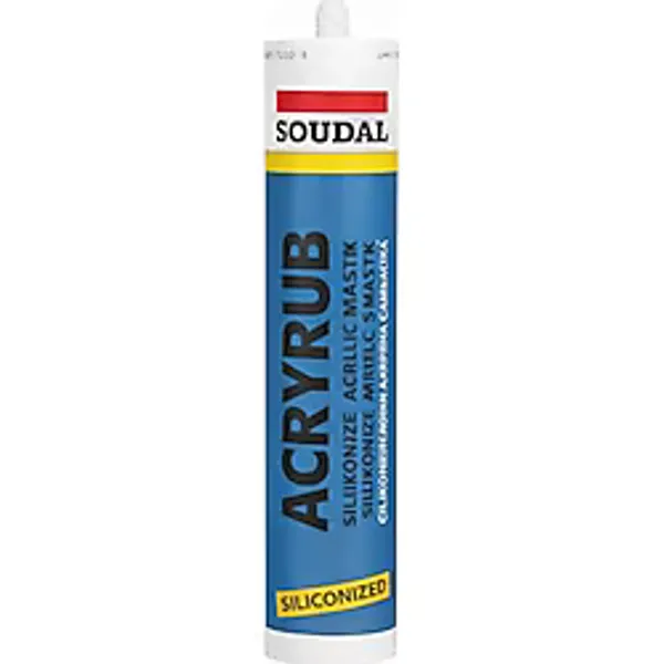 Soudal Acryrub Siliconized Akrilik Mastik - Antrasit Gri Boyanabilir & Silikonlu Derz Dolgu İç Cephe Sızdırmazlık ve Tamir Silikonu