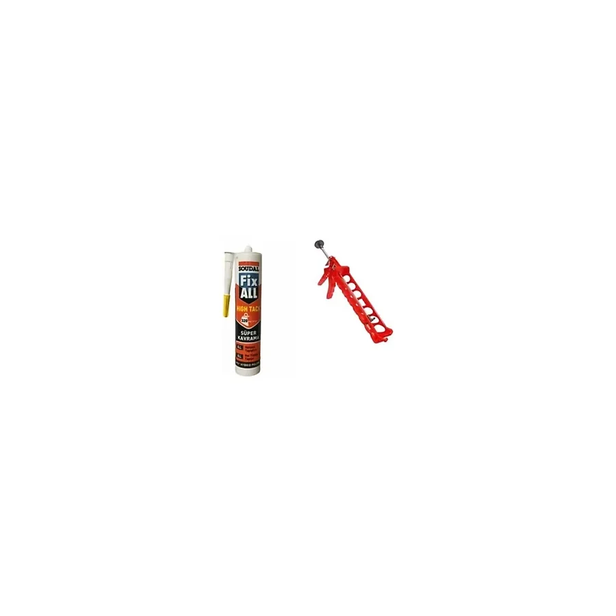 Soudal Fix All High Tack Korniş Yapıştırıcı Montaj Yapıştırıcısı 290 ml Beyaz + Silikon Tabancası