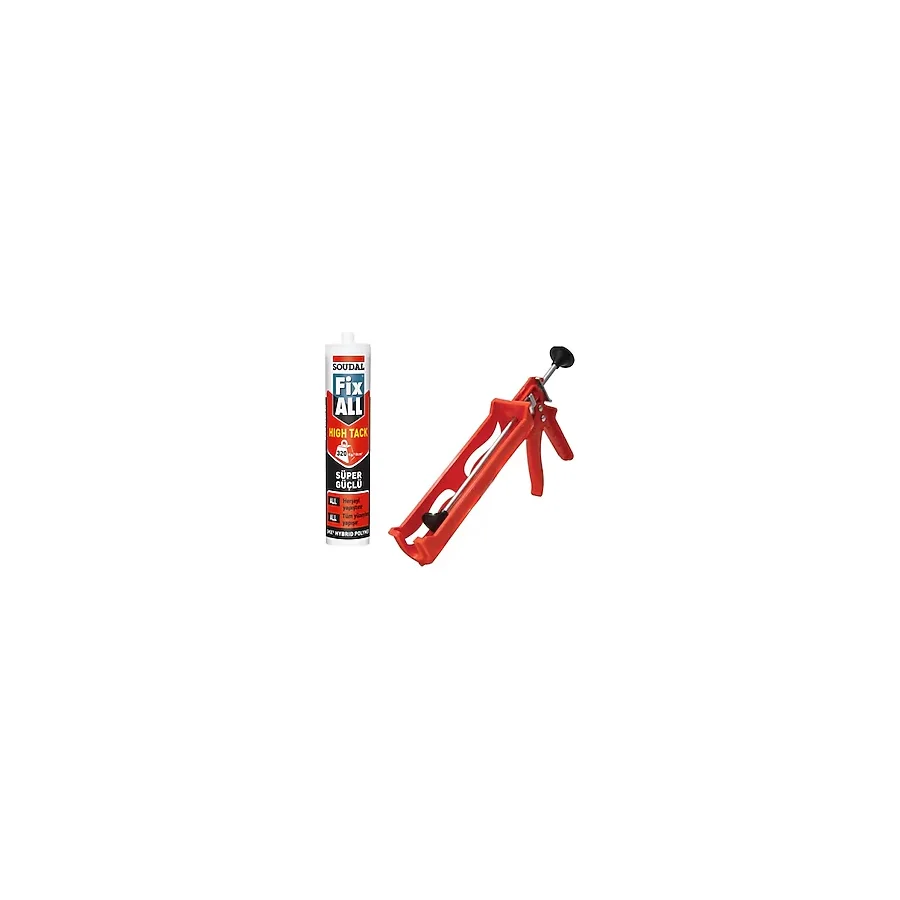 Soudal Fixall Hıgh Tack Montaj Silikonu, Korniş Yapıştırıcı 290 ml + Silikon Tabancası