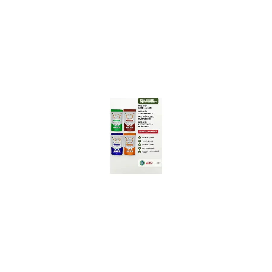 Soul Kitchen Organik Bebek Kaşık Maması Tahıl Bazlı Ek Gıdalar B1 Vitaminli (4X250 G) Avantaj Set
