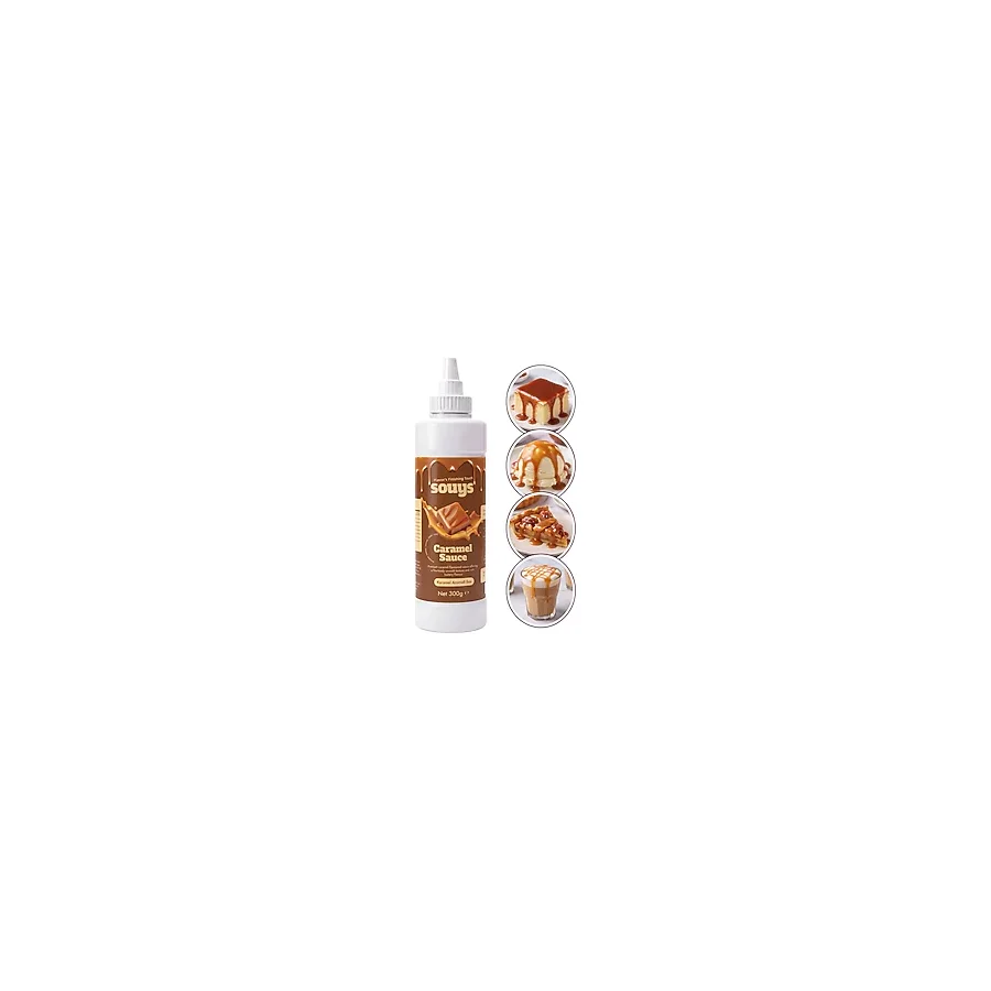 Souys Karamel Aromalı Tatlı Çikolata Sos 300 gr - Waffle & Krep & Pankek & Dondurma & Kahve ve Pasta Sosu