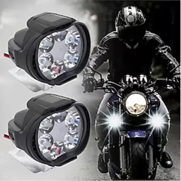 Soyluhan Store 2 Adet Motosiklet Scooter LED Sis Farı 6 Ledli Çakar ve Sabit Mod Özellikli Aydınlatma