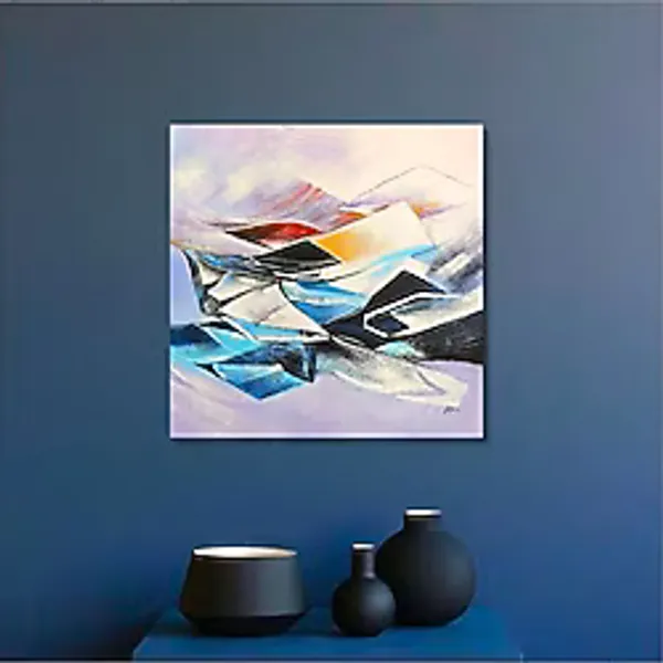 Soyut El Yapımı Yağlı Boya Tablo 95x95cm