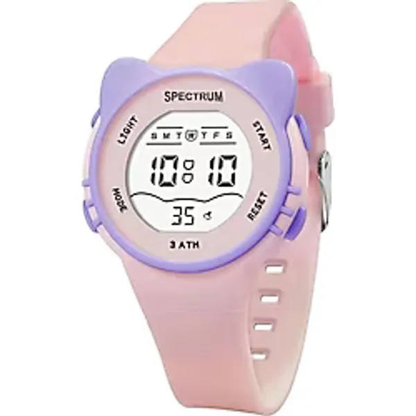 Spectrum Premium Silikon Kordon Su Geçirmez Çocuk Dijital Kol Saati 2206L - Pembe - Mor