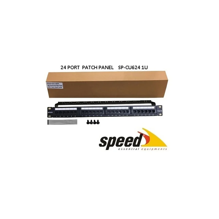 Speed Sp-Cu624 1U 24 Port Cat6 Dolu Utp Patch Panel + Kablo Düzenleyici