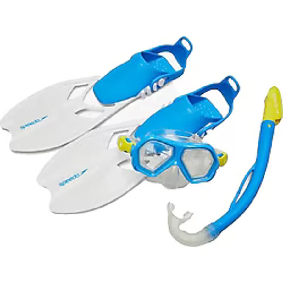 Speedo Ju Dual Lenses & Fins Pink Unisex Çocuk Pembe Maske Palet Ve Şnorkel Set