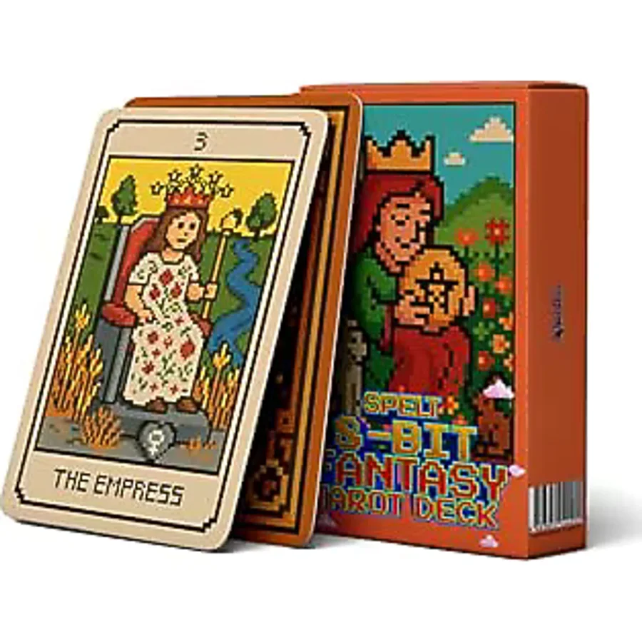 SPELT 78 Kartlı 8-bit Fantasy Deck 5,9 x 9,2 cm Klasik Mini Tarot Destesi Tarot Kartları
