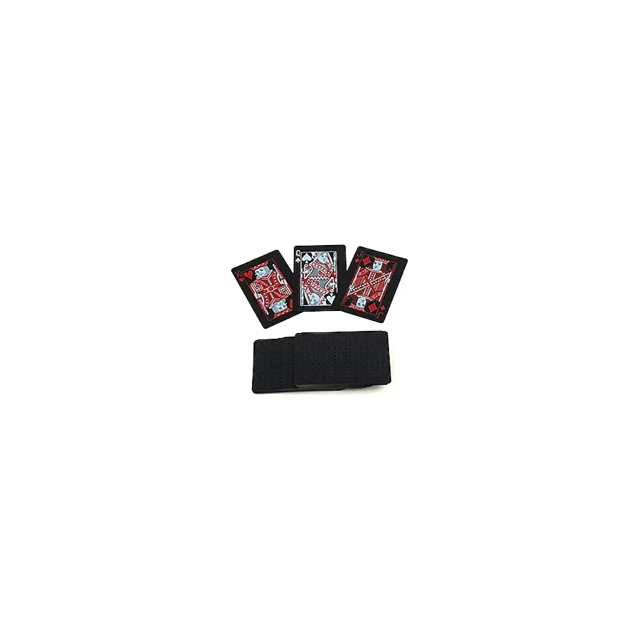 Spelt İskambil Kağıdı Destesi Oyun Kartları Su Geçirmez Pvc Parlak Siyah Kırmızı Deste 8,7cm X 5,7cm 54'lü