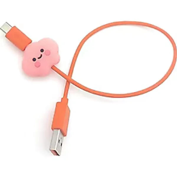 Spelt Şarj Kablosu Kablo Ucu Koruyucu Koruma Kaplama Figür Pink Cloud