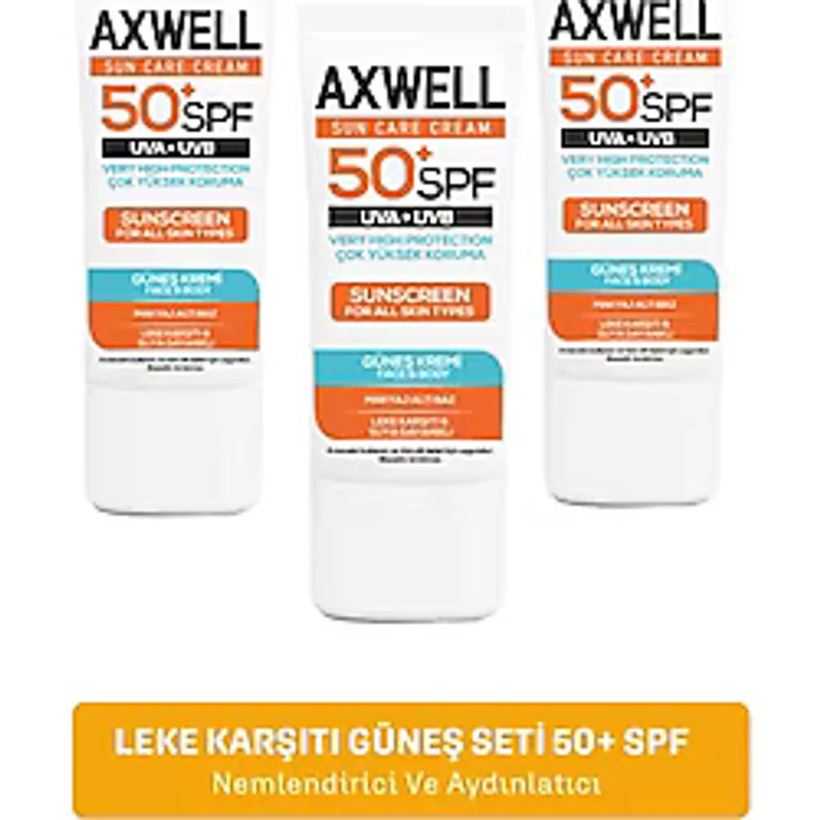 Spf 50+ 3 Lü Fırsat Seti Leke Karşıtı Nemlendirici Yüksek Koruma Güneş Kremi 50 Ml