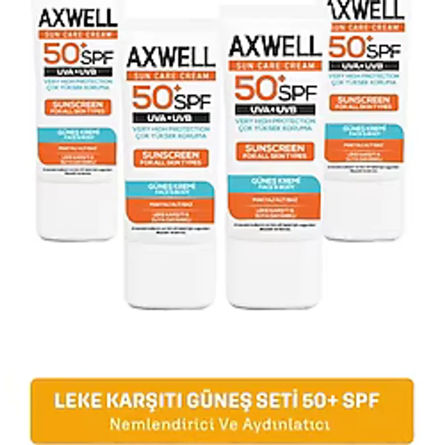 SPF 50+ 4 Lü Fırsat Seti Leke Karşıtı Nemlendirici Yüksek Koruma Güneş Kremi 50 ML