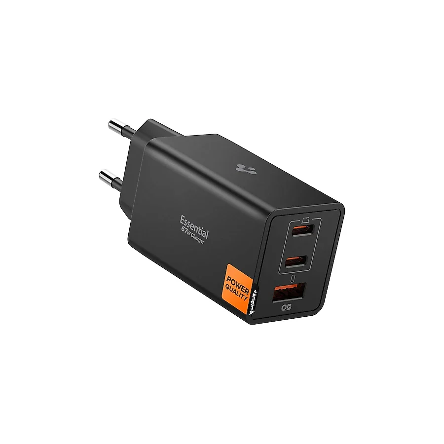 Spigen ACH09458 67 W Siyah Hızlı Şarj Adaptörü