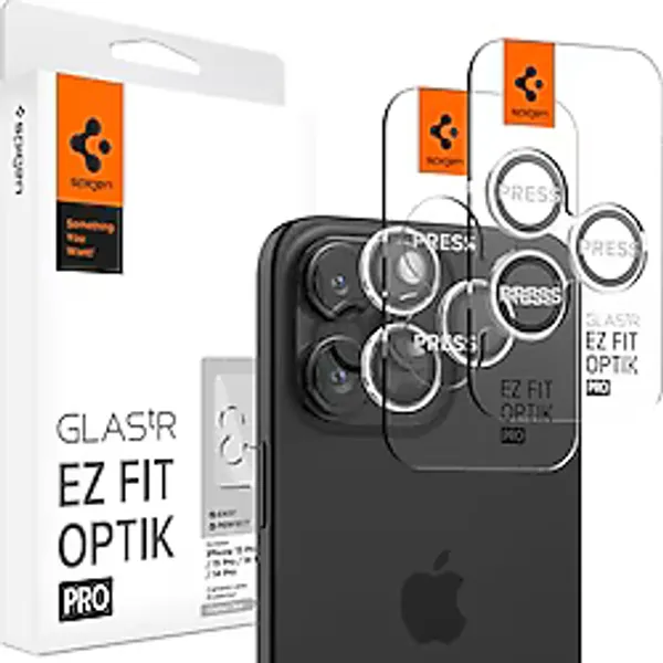 Spigen iPhone 17 Pro/Pro Max /16 Pro/Pro Max ile Uyumlu Kolay Kurulum Kamera Lens Camı Koruyucu GLAS.tR EZ Fit Optik Pro (2 Adet) Şeffaf - AGL06914 (Spigen TR Garantili) - Crystal Clear