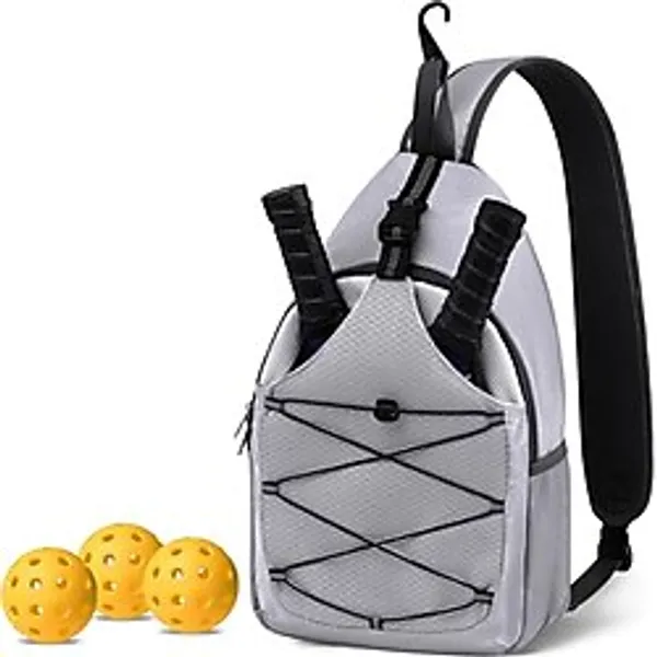 SPOENGRU Pickleball Çantası Küçük Pickleball Çantası Kadın Erkek için, Ayarlanabilir Pickleball Askı Çantası Çit Kancalı Su Şişesi Tutucu Pickleball Raket Raketi için