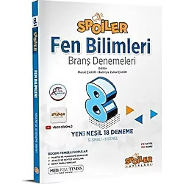 Spoiler Yayınları 8. Sınıf Spoiler Fen Bilimleri Branş Denemeleri