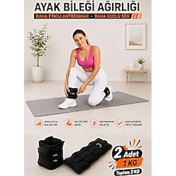 Spor Byfit Siyah El Veya Ayak Bileği Ağırlığı (Siyah, 1 Kg x 2 Adet)