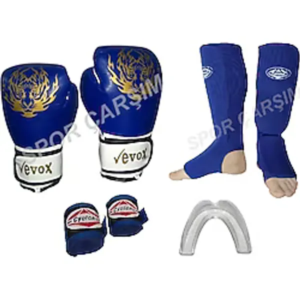 Spor_Carsim Evox Boks-Kickboks Eldiveni,Kaval Koruyucu,Bandaj,Dişlik Seti (234229657) siyah