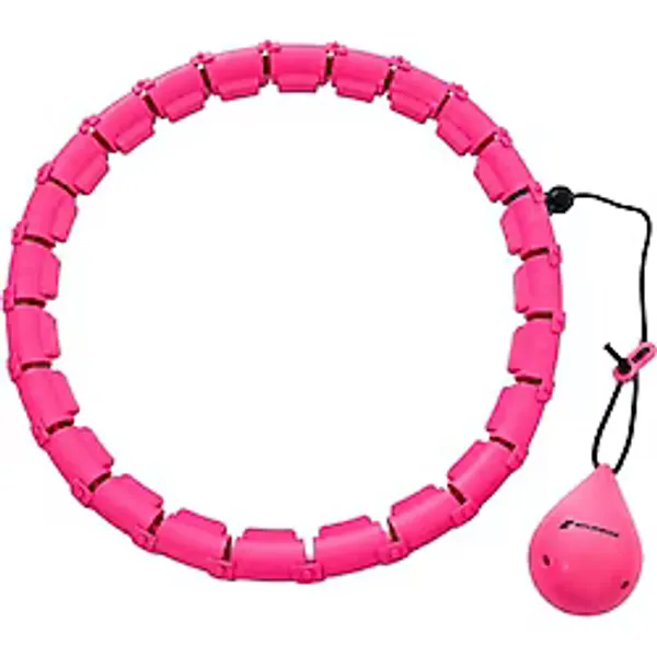 Sporsize Akıllı Hulahop, Ağırlıklı Toplu Ayarlanabilir Modüler Fitness Hulahopu, Bel ve Karın Egzersiz Aleti, Evde Spor İçin, Pembe