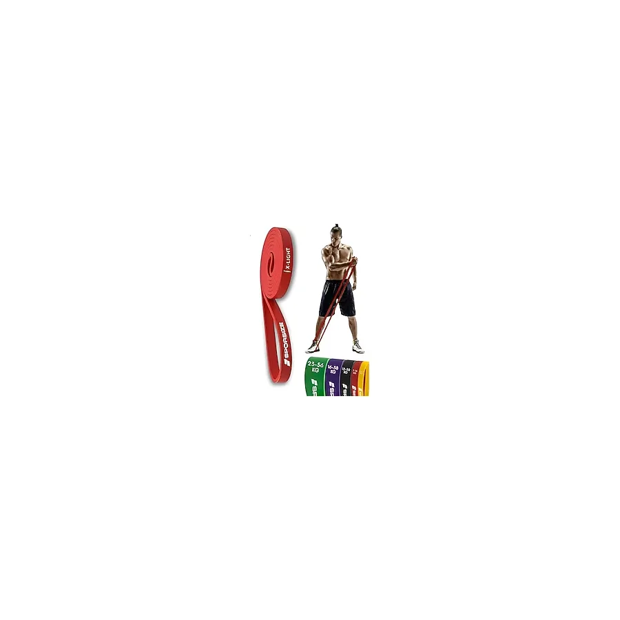 Sporsize Profesyonel Direnç Bandı Kas Geliştirme Lastiği Fitness Pilates Cross Training Bant Yoga Push Up Barfiks Bandı Tekli (Kırmızı, 7-16 KG)