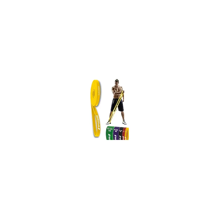 Sporsize Profesyonel Direnç Bandı Kas Geliştirme Lastiği Fitness Pilates Cross Training Bant Yoga Push Up Barfiks Bandı Tekli (Sarı, 2.5-7 KG)