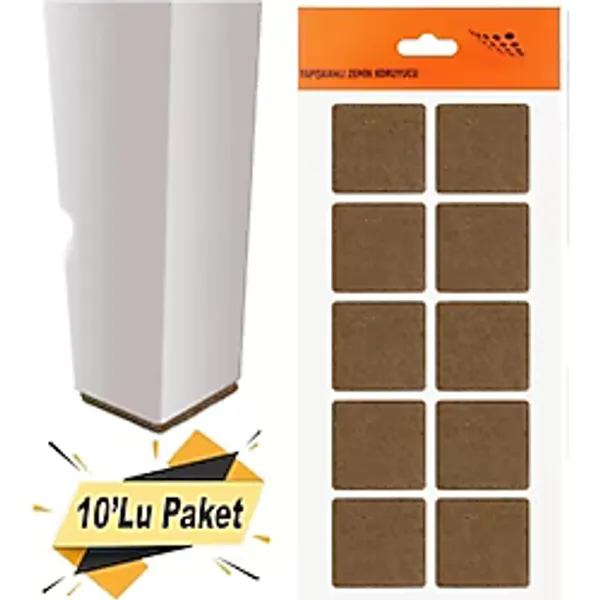 Sprenda Yapışkanlı Mobilya Masa Sandalye Parke Zemin Ayak Koruyucu Kaydırmaz Keçesi 40X40 Mm