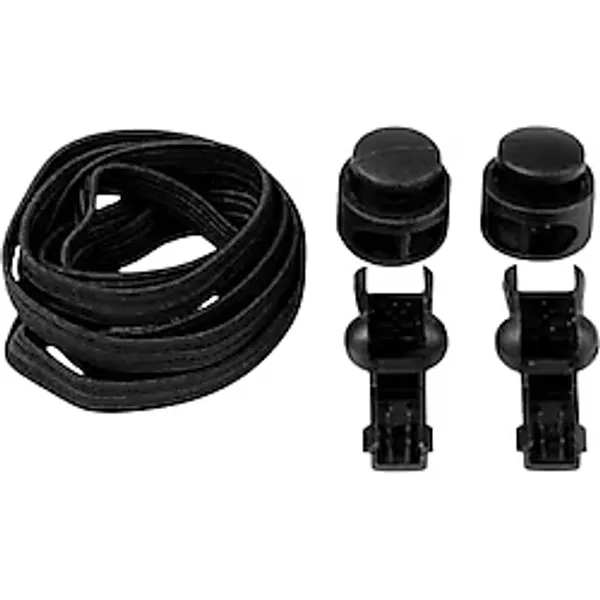 SRTfootcare PLY Elastik Yassı Akıllı Kilitli Bağcık 100cm 1 Çift (Siyah)