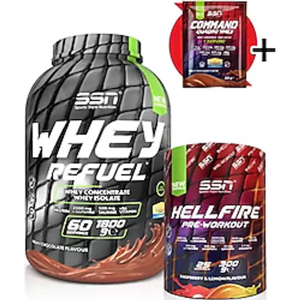 SSN Sports Style Nutrition Refuel Kombinasyonu 3 ( Ssn Whey Refuel Çikolata Ssn Hellfire Preworkout 300gr )