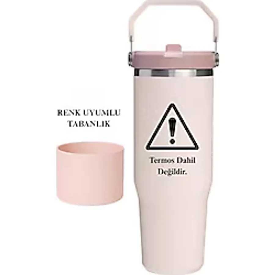 Stanley 1.18 L Quencher/ 0.89 Iceflow Yeni Nesil Pipetli Termos Uyumlu Fiyonklu Taban + Fiyonk - Rose