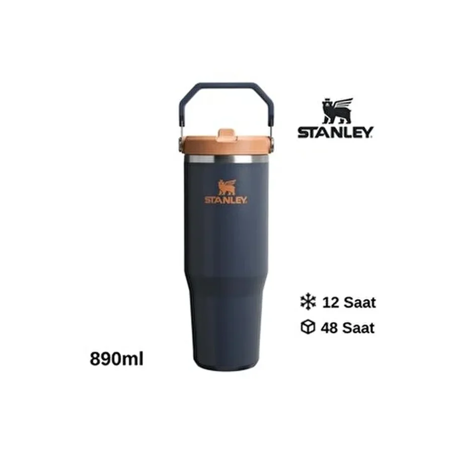 Stanley The Iceflow Flip Straw 2.0 Lacivert 1.06 lt Pipetli Termos Bardak