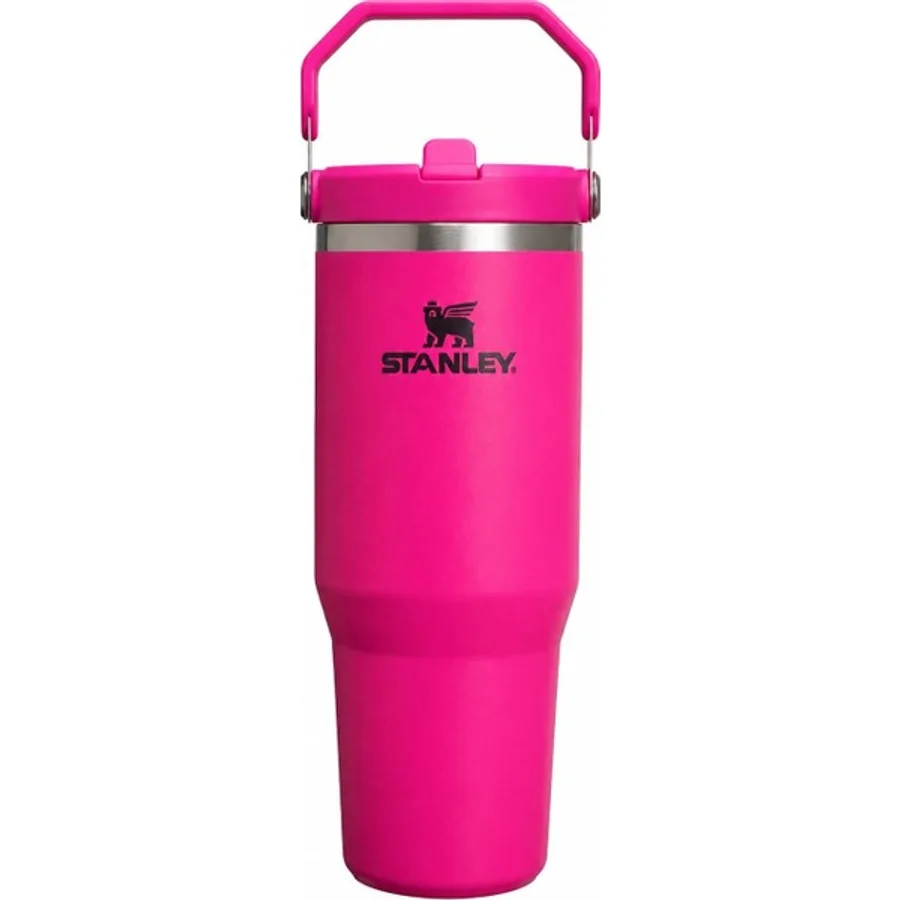 Stanley The IceFlow Flip Straw Pipetli Termos Bardak 0,89 lt Koyu Pembe Renkli Paslanmaz Çelik