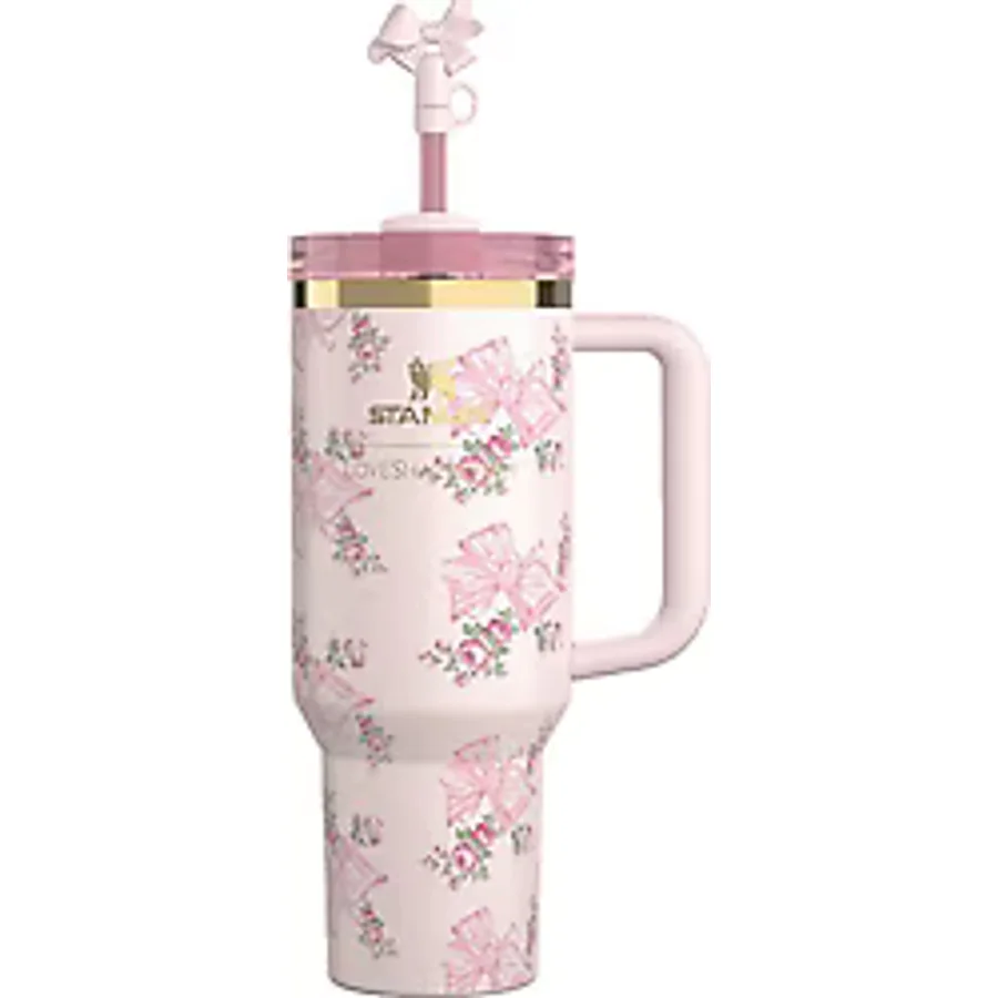 Stanley X LoveShackFancy Rosa Beaux Pink 1.18 lt Pipetli Termos Bardak