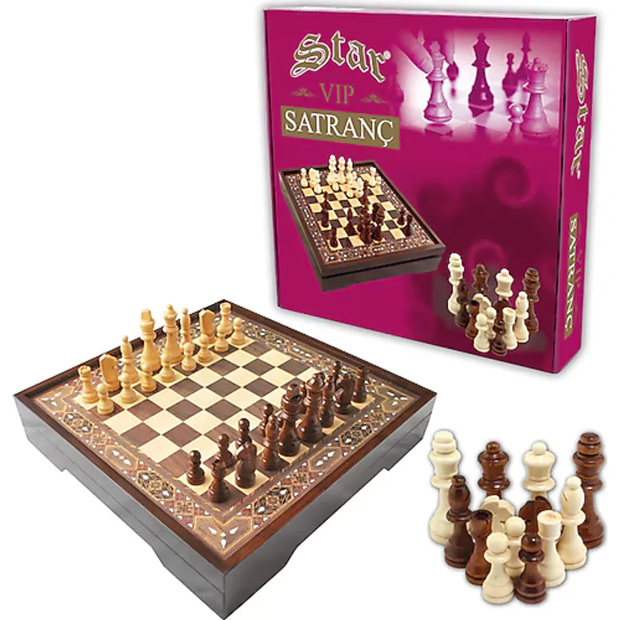 Star 1050439 Vip Ceviz Küçük Boy Satranç Takımı