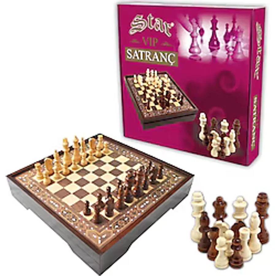 Star 1050439 Vip Ceviz Küçük Boy Satranç Takımı
