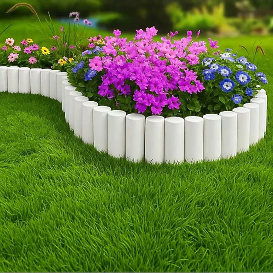 Star Gardentools BahçeShop Star Garden Beyaz Çim Bordürü 2.3 Metre Çim Ayırıcı