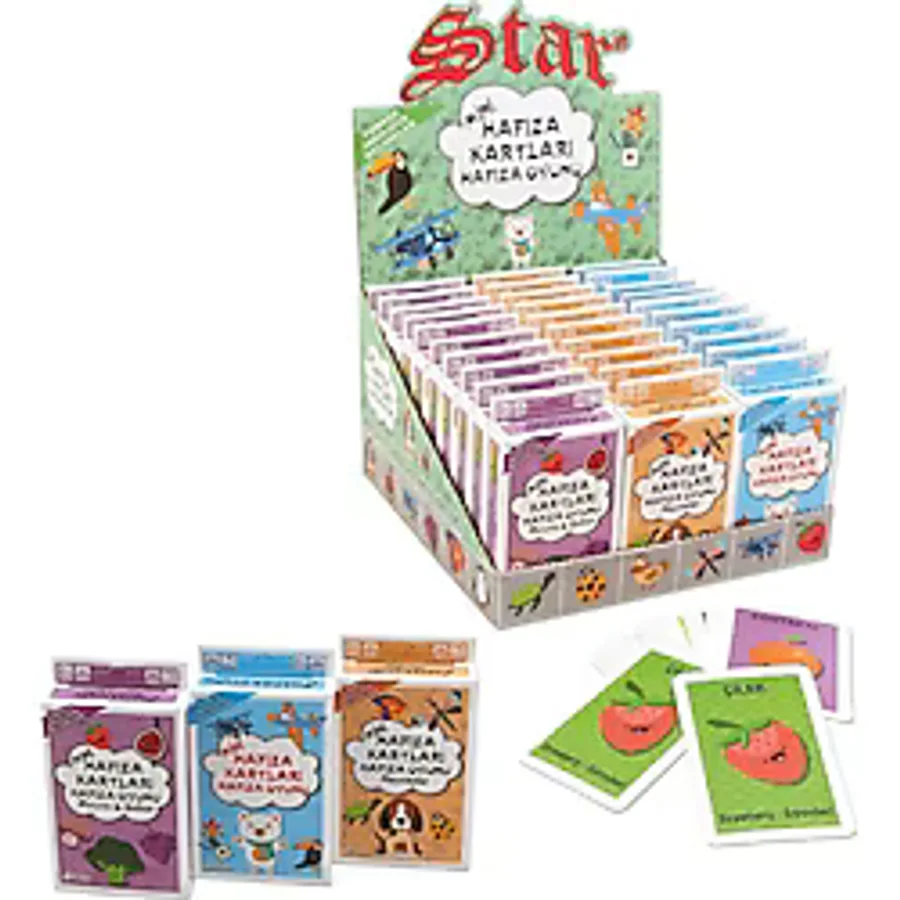 Star Hafıza Kartları Eşleştirme Eşini Bul Oyunu 3'lü Set