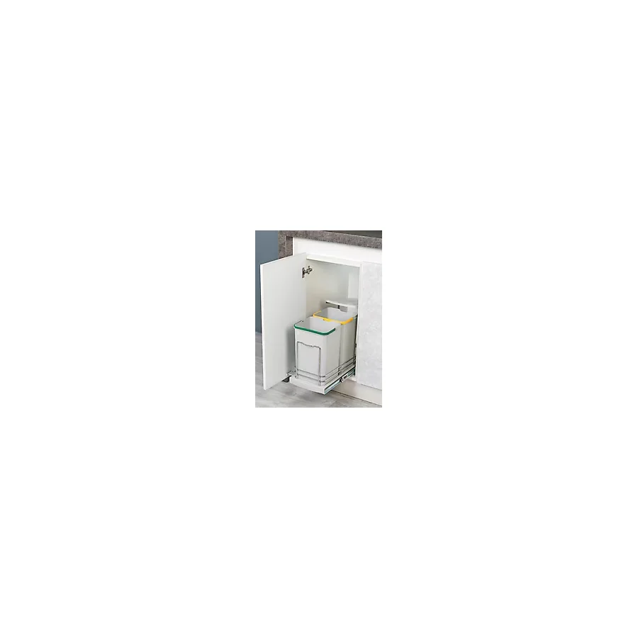 Starax S-2392 Teleskopik Raylı 12+12 lt Plastik Gövde Çöp Kovası