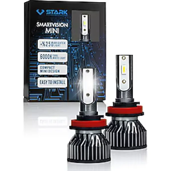 Stark Smart Vision Mini H11 LED Xenon Far Ampulü Kısa Tip Mini Slim Csp Şimşek Etkili