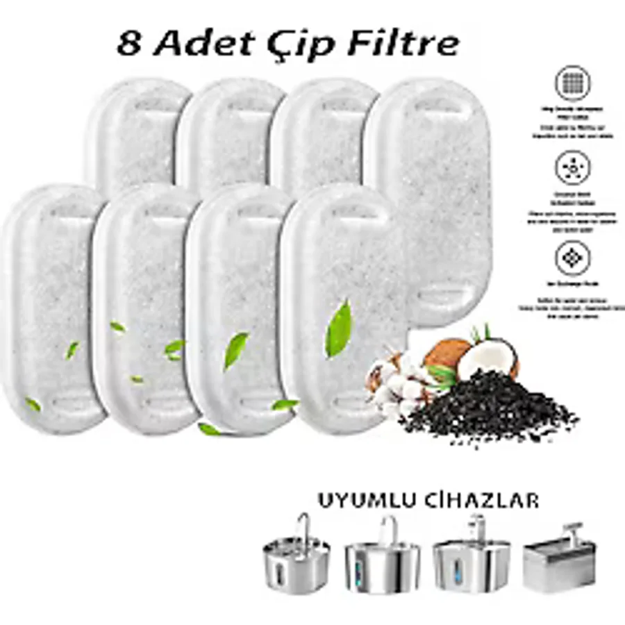STAYPURE Aktif Karbon Yedek Filtre 8 Adet SÜNGERSİZ