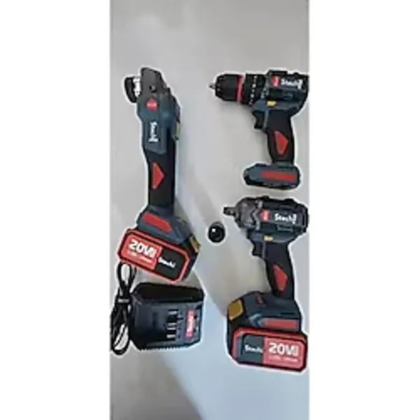 Stechend Stech Akülü Darbeli Matkap Seti 3 Parça 20 Volt 2x4.0 Amper Güçlü Performans ve Anahtarsız Mandren