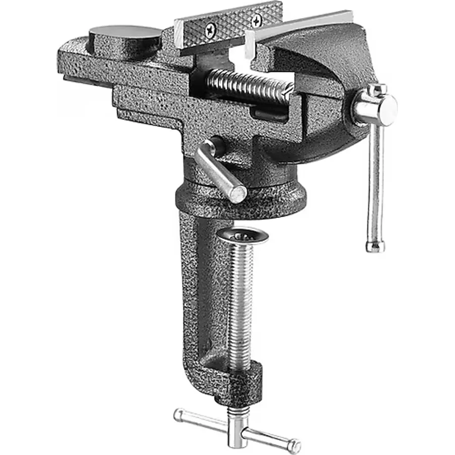 Steiner Alman 60 mm Dönerli Örslü Özel Alaşımlı Paslanmaz Dövme Çelik Mini Masa ve Tezgah Mengenesi Gri