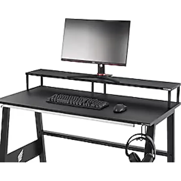 Stepgamer Ergonomik Metal Monitör Yükseltici - Şık ve Dayanıklı Masaüstü Standı Monitör Standı 100X20X14 - Siyah